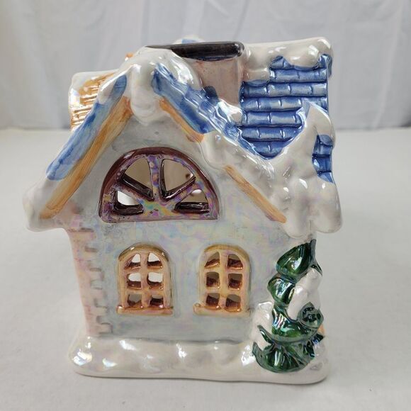 Christmas Cottage‎ Ceramic Glazed Votive Candle Tea Light Candle Holder - Picture 4 of 6
